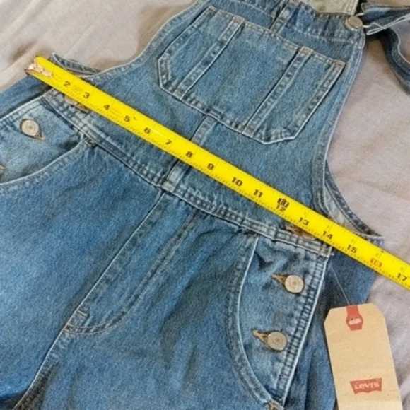Levi's Loose Fit Overalls Dark - Medium Wash Denim Jeans Jumpsuit 90s Mom - Picture 5 of 11